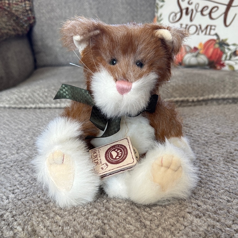 Boyds Bears Cat Plush Penny P Copperpus 14” Orange Tabby Bean Vtg 2000 With Tag